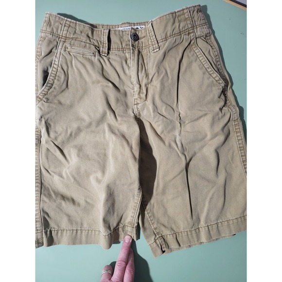 American Eagle Outfitters Longboard Chino Shorts Beige Button Pockets Men 28 - Picture 3 of 4
